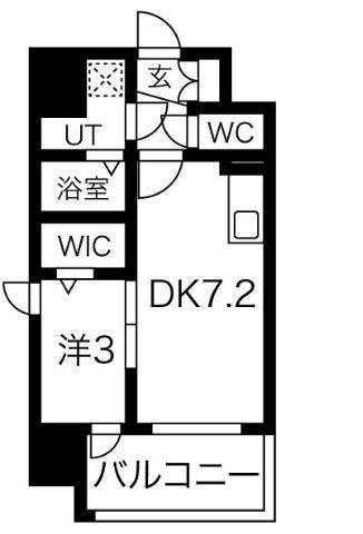 エスリード泉 外堀通(1DK/5階)の間取り写真
