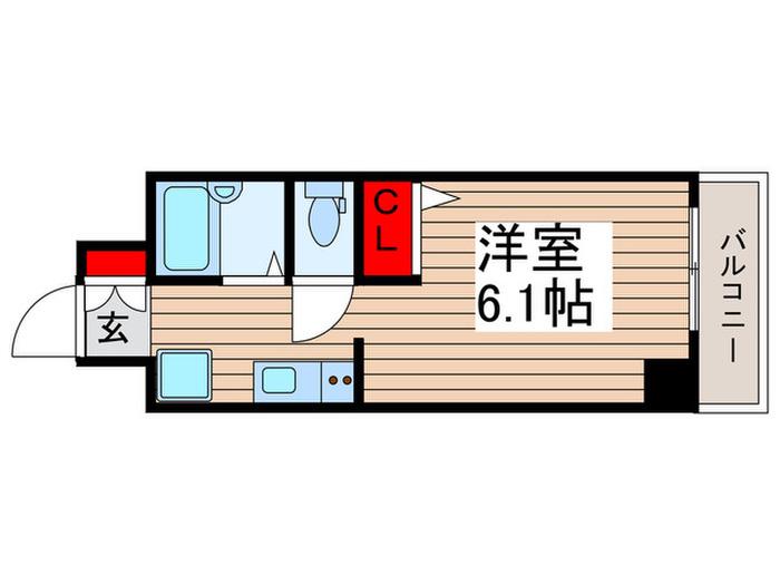 ラグジュアリーガーデン東松戸(ワンルーム/11階)の間取り写真