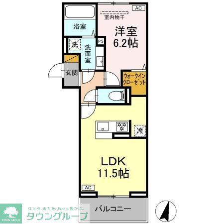 アリエッタ(1LDK/2階)の間取り写真