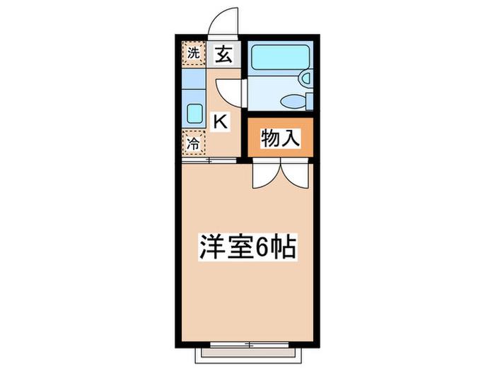 パークハイツ中島I(1K/2階)の間取り写真