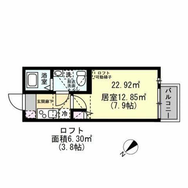 リヴィエールI(1K/3階)の間取り写真