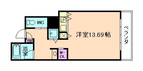 ザ タワー大阪レジデンス(ワンルーム/7階)の間取り写真