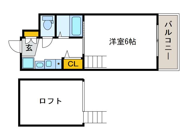 エステムコート難波ウエスト-SIDE大阪ドーム前(1K/4階)の間取り写真