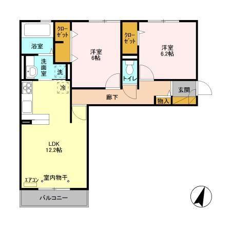 コンフォールコート(2LDK/3階)の間取り写真