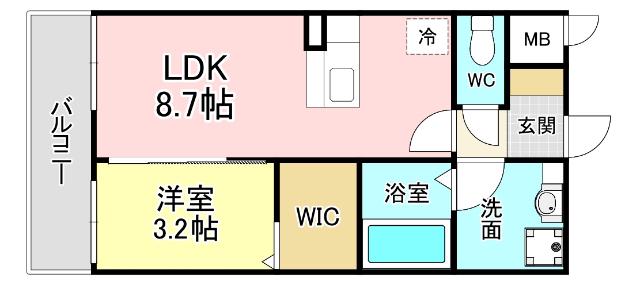 ラ・フィーエ上曽根(1LDK/1階)の間取り写真