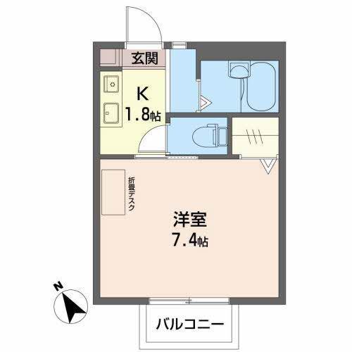 エクセル栄泉(1K/2階)の間取り写真
