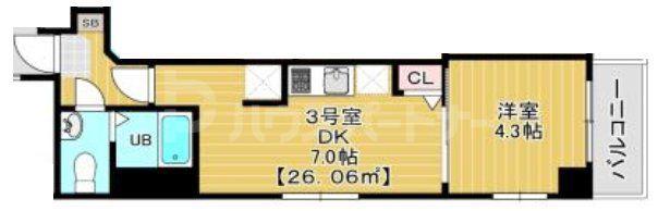 スピカ東小岩(1DK/3階)の間取り写真