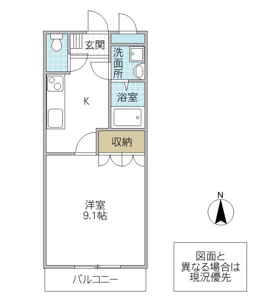 コンフォール舟小屋(1K/2階)の間取り写真