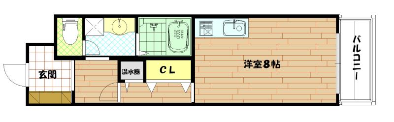 S-FORT神戸神楽町(1K/7階)の間取り写真