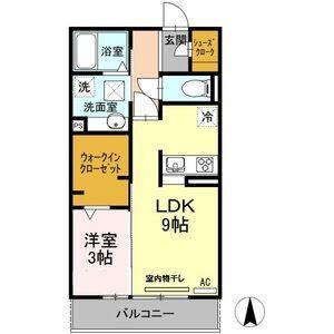 SALT VALLEY COURTII(1LDK/2階)の間取り写真