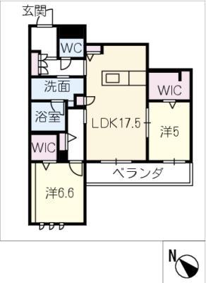 エスクレール(2LDK/2階)の間取り写真