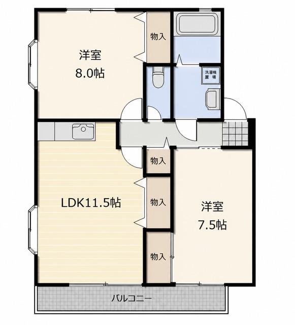 ラフィーネ(2LDK/1階)の間取り写真