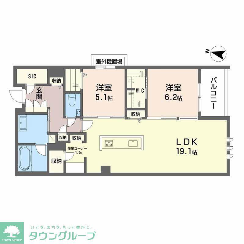 シャーメゾン赤坂けやき通(2LDK/3階)の間取り写真
