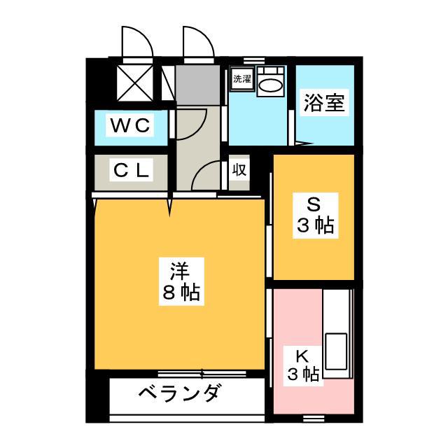 ルノールE(1SK/2階)の間取り写真