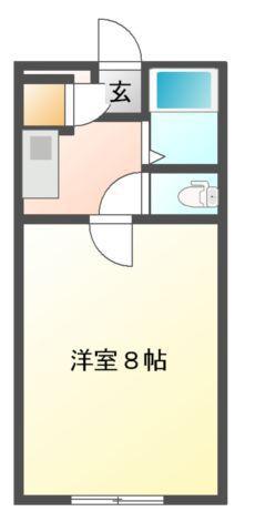 シャンテ後楽園(1K/2階)の間取り写真