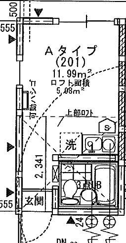 ユナイト八景ニアスの杜(ワンルーム/2階)の間取り写真