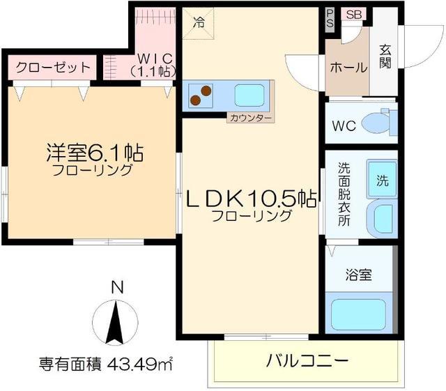 HARMONY HOUSE(1LDK/3階)の間取り写真