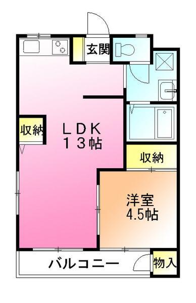 パークヒルズ(1LDK/2階)の間取り写真