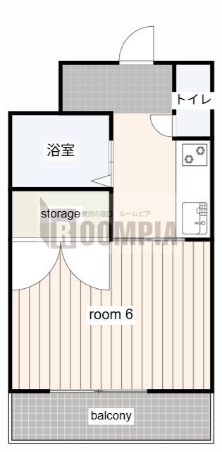 寿マンション琴塚(ワンルーム/2階)の間取り写真