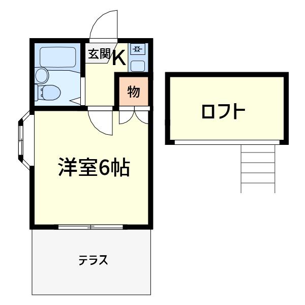 エイブル富田(1K/1階)の間取り写真
