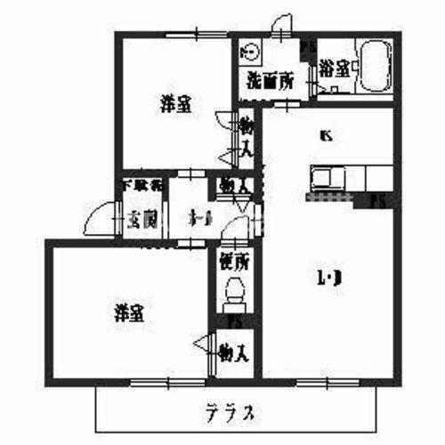 サンパティーク(2LDK/1階)の間取り写真