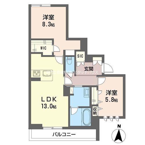 ベラ カーサ(2LDK/2階)の間取り写真