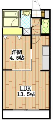LUPINUS(1LDK/1階)の間取り写真