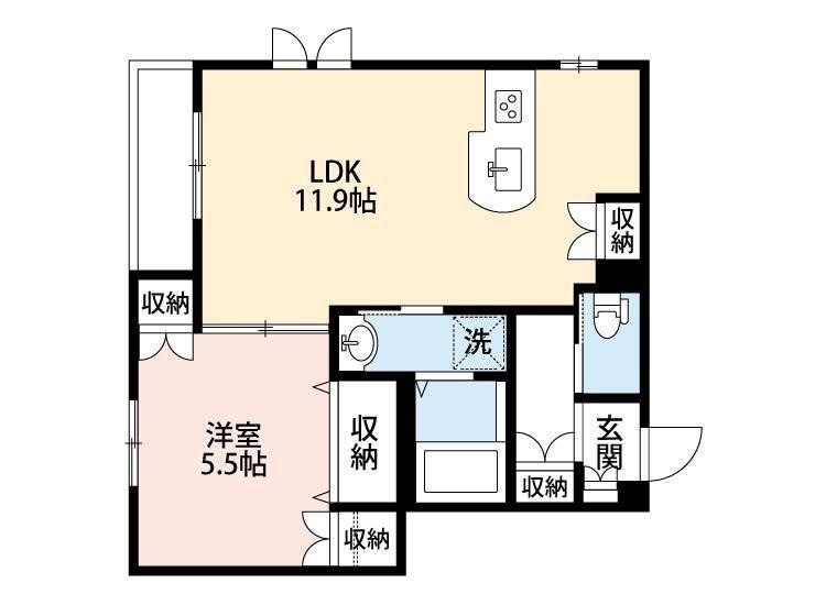ALIVIO IKEGAMI(1LDK/3階)の間取り写真