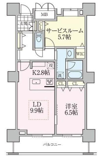 ロイヤルパークスタワー南千住(1SLDK/20階)の間取り写真