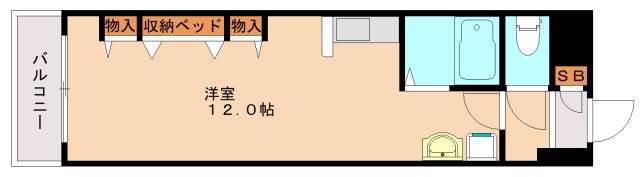 サンシティー則松(ワンルーム/2階)の間取り写真