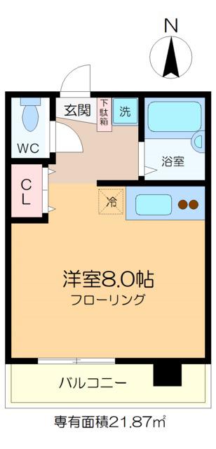 ル・モンド三田(ワンルーム/2階)の間取り写真