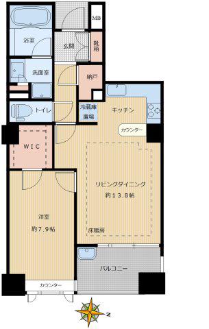 小石川ヒルズ(1LDK/2階)の間取り写真