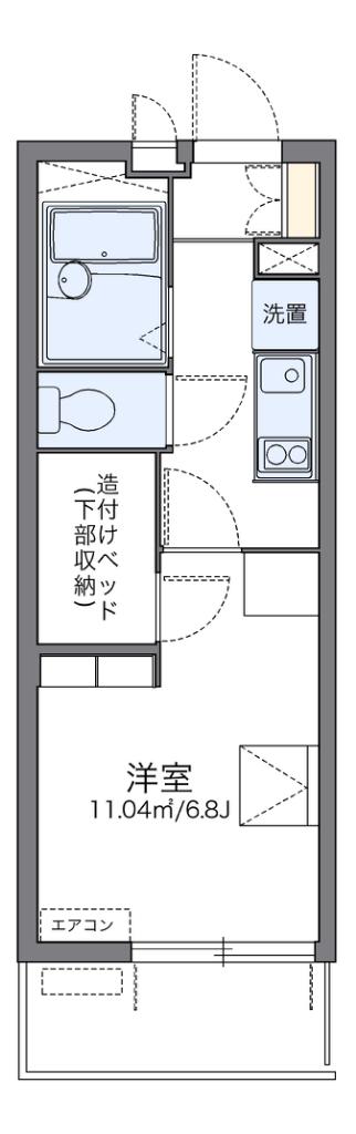 レオパレスウエストシティー(1K/3階)の間取り写真