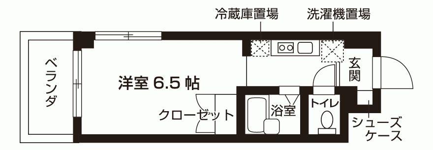 プエルト船橋(ワンルーム/3階)の間取り写真