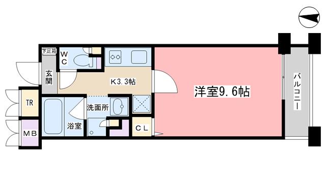 パインフィールド洛東(1K/2階)の間取り写真
