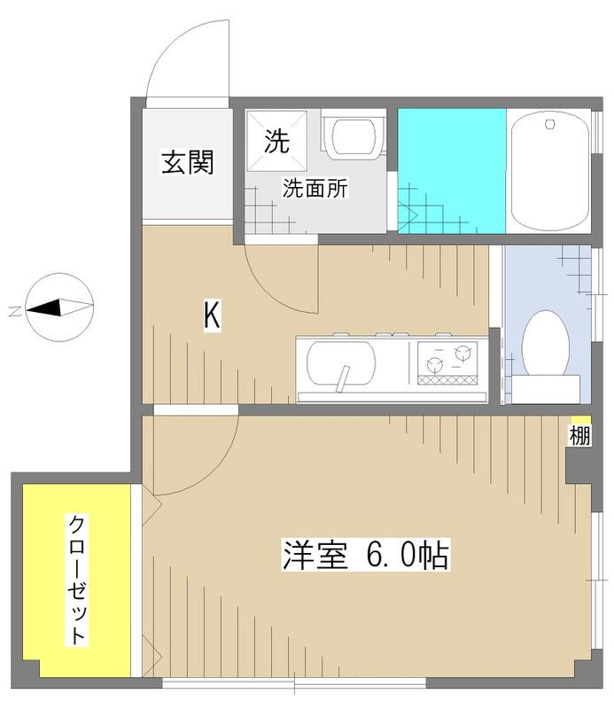葵コーポ(1K/2階)の間取り写真