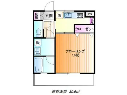 コーポ霞ヶ関(1K/2階)の間取り写真