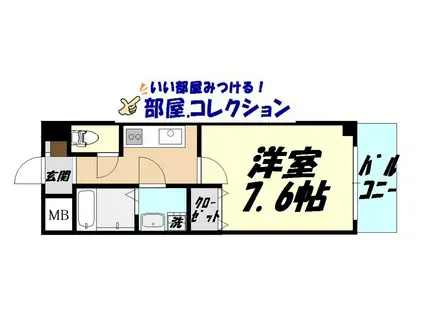 ベルガモット(1K/5階)の間取り写真