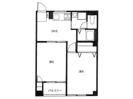 ドエル新小岩(2DK/3階)の間取り写真