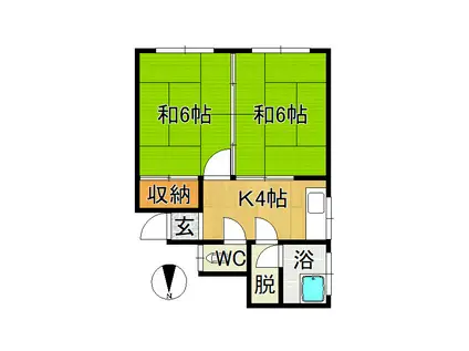 第二太田アパート(2K/2階)の間取り写真