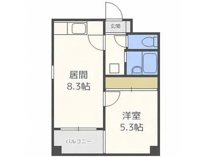 コートモンターニュ(1LDK/3階)の間取り写真