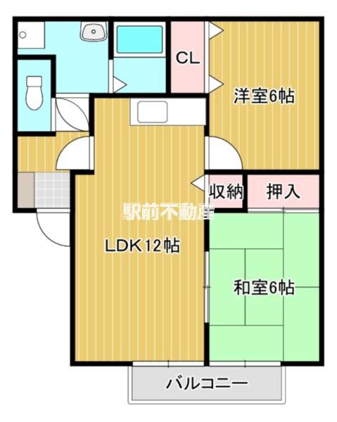 フィールドリバーII(2LDK/2階)の間取り写真