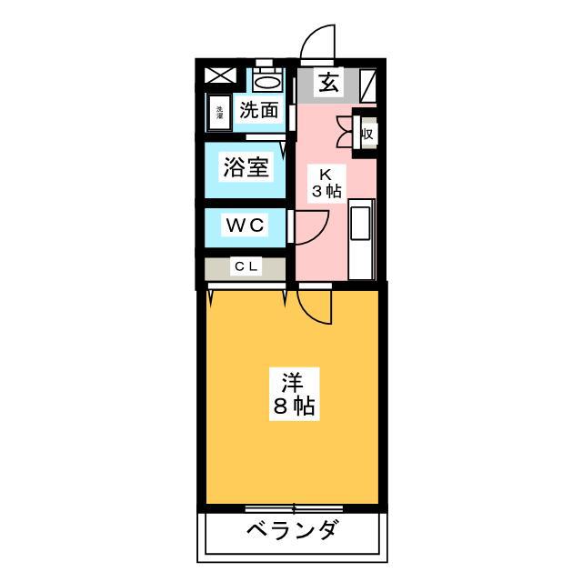 シューフルールVI(1K/3階)の間取り写真