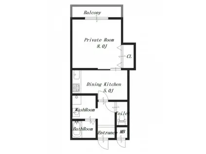 クレール(1DK/1階)の間取り写真