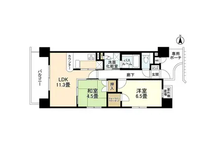 アルス四条室町(2LDK/4階)の間取り写真