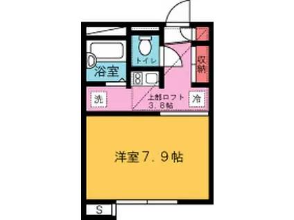 ディアコート(ワンルーム/2階)の間取り写真