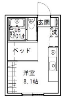 ハイドランジア草津(ワンルーム/2階)の間取り写真