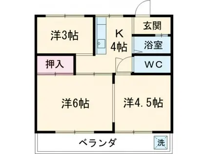 南大ハイツ(3K/1階)の間取り写真