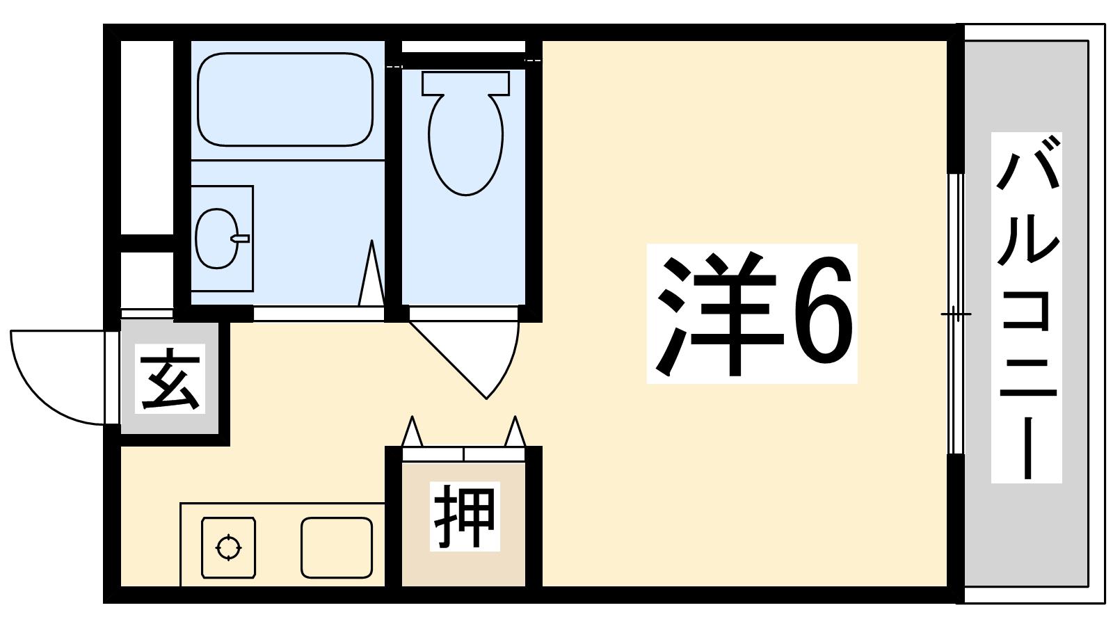 パールメゾン新在家(ワンルーム/2階)の間取り写真