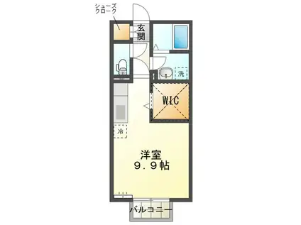 RIPPLE(ワンルーム/2階)の間取り写真